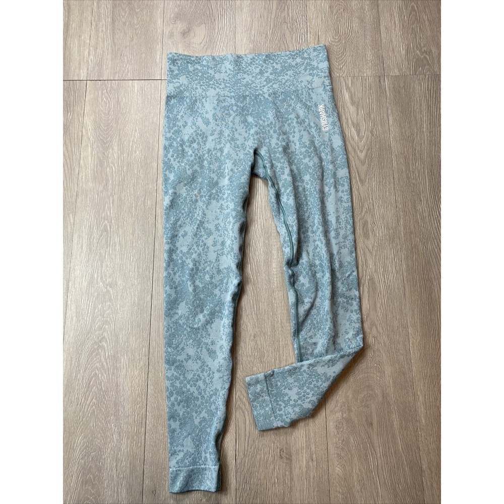 Gymshark‎ Women's Seamless Leggings Light Turquoise Blue Active Measures 26 x 24